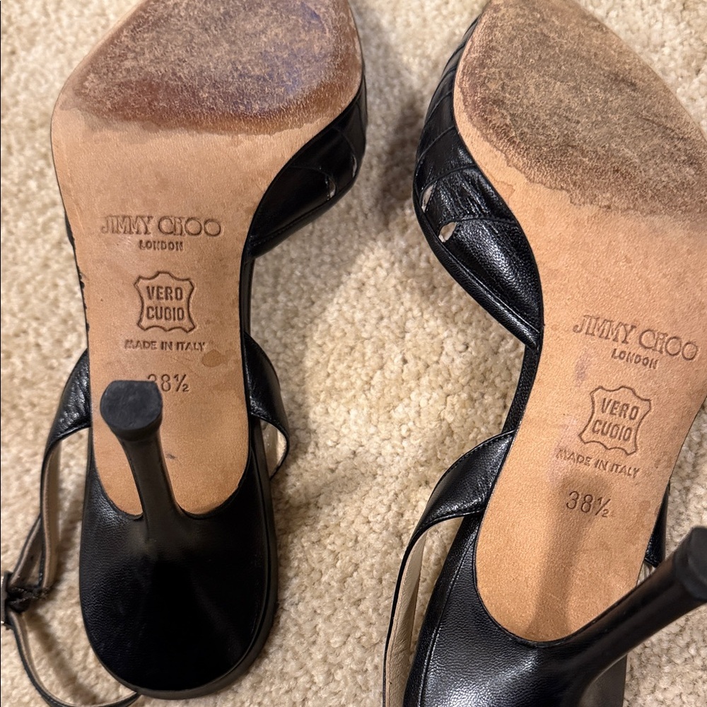 Jimmy Choo Black Cutout Heels - Picture 7 of 7